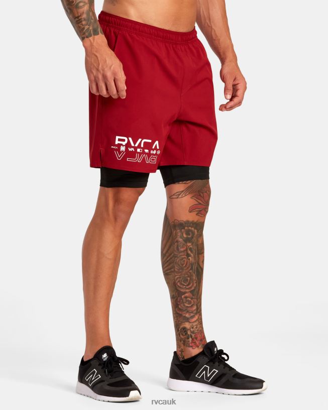 cardinal Yogger Train 2-In-1 Elastic Waist Workout Shorts 17 Men L888X220 RVCA Clothing