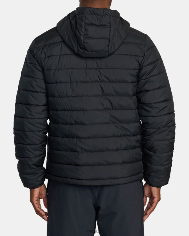 black Packable Puffa Puffer Jacket Men L888X505 RVCA Clothing