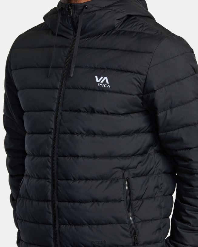 black Packable Puffa Puffer Jacket Men L888X505 RVCA Clothing