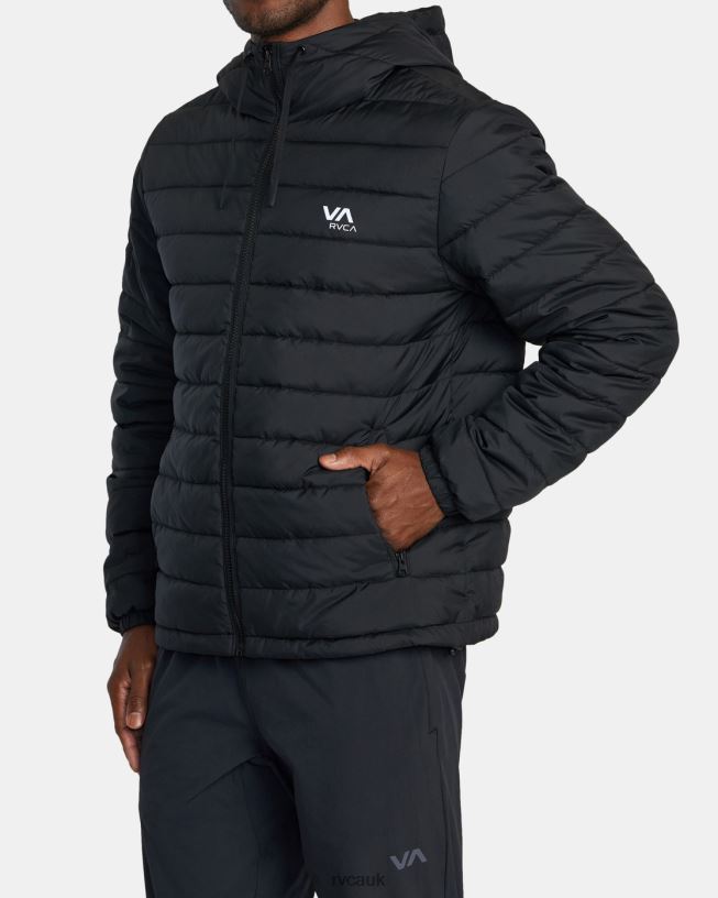 black Packable Puffa Puffer Jacket Men L888X505 RVCA Clothing