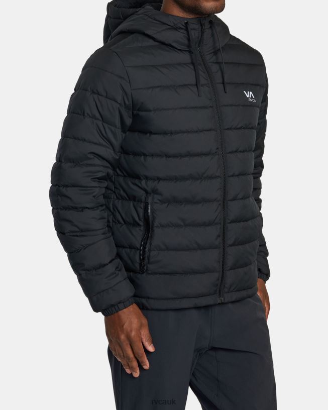 black Packable Puffa Puffer Jacket Men L888X505 RVCA Clothing