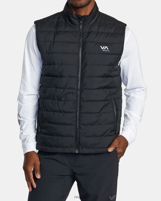 black Packable Puffa Puffer Vest Men L888X462 RVCA Clothing