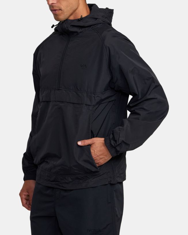black VA Sport Outsider Packable Anorak Jacket Men L888X824 RVCA Clothing