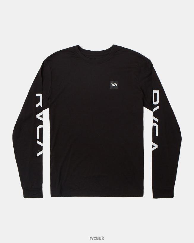 black 2X Long Sleeve Tee Men L888X740 RVCA Clothing