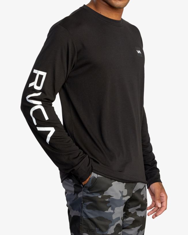 black 2X Long Sleeve Tee Men L888X740 RVCA Clothing