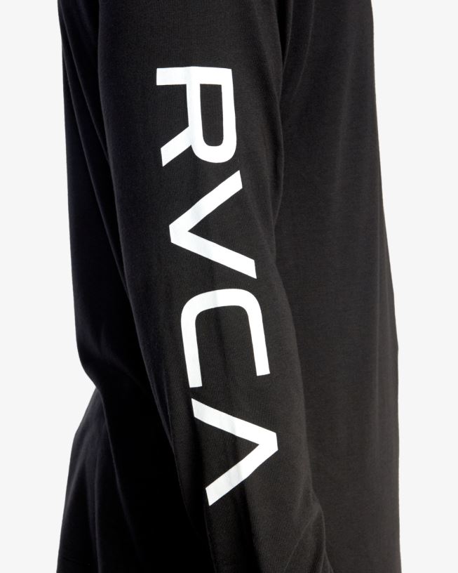 black 2X Long Sleeve Tee Men L888X740 RVCA Clothing