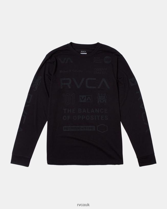 black 2 All Brand Long Sleeve Workout Shirt Men L888X1060 RVCA Clothing