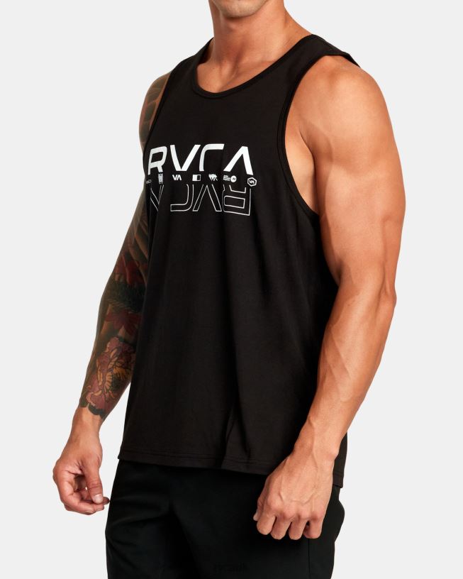 black Double Split Tank Men L888X282 RVCA Clothing