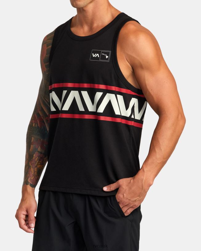 black Hawaii Banded Tank Tee Men L888X940 RVCA Clothing