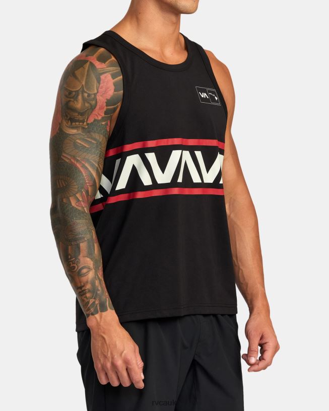 black Hawaii Banded Tank Tee Men L888X940 RVCA Clothing