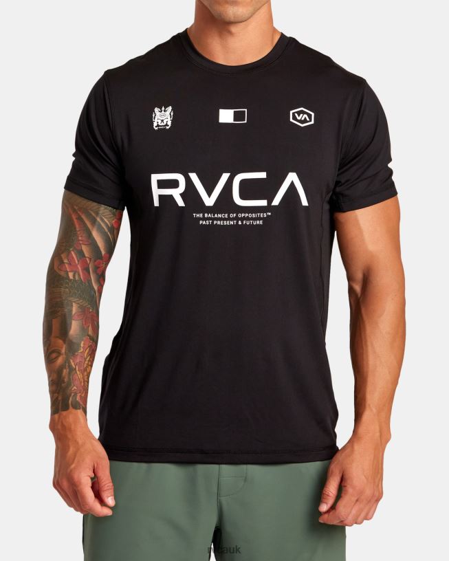 black Vent VA Sport Badge Technical Training Tee Men L888X290 RVCA Clothing