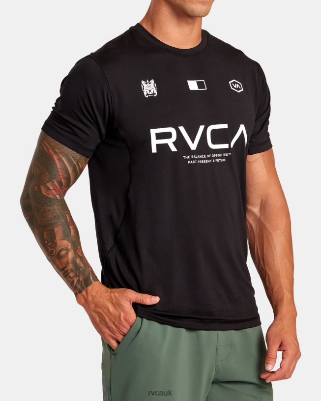 black Vent VA Sport Badge Technical Training Tee Men L888X290 RVCA Clothing