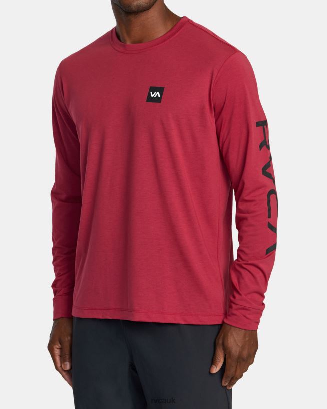 deep magenta 2X Long Sleeve Tee Men L888X483 RVCA Clothing