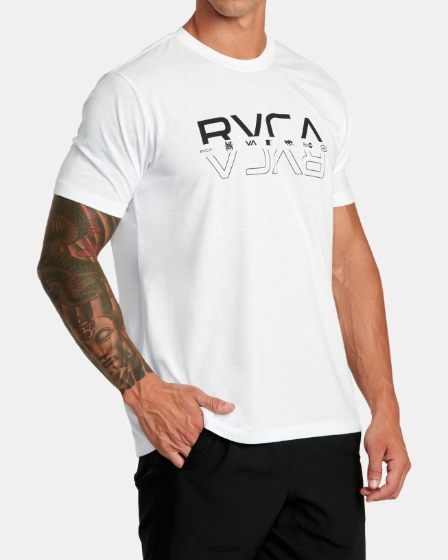 white Double Split Tee Men L888X284 RVCA Clothing