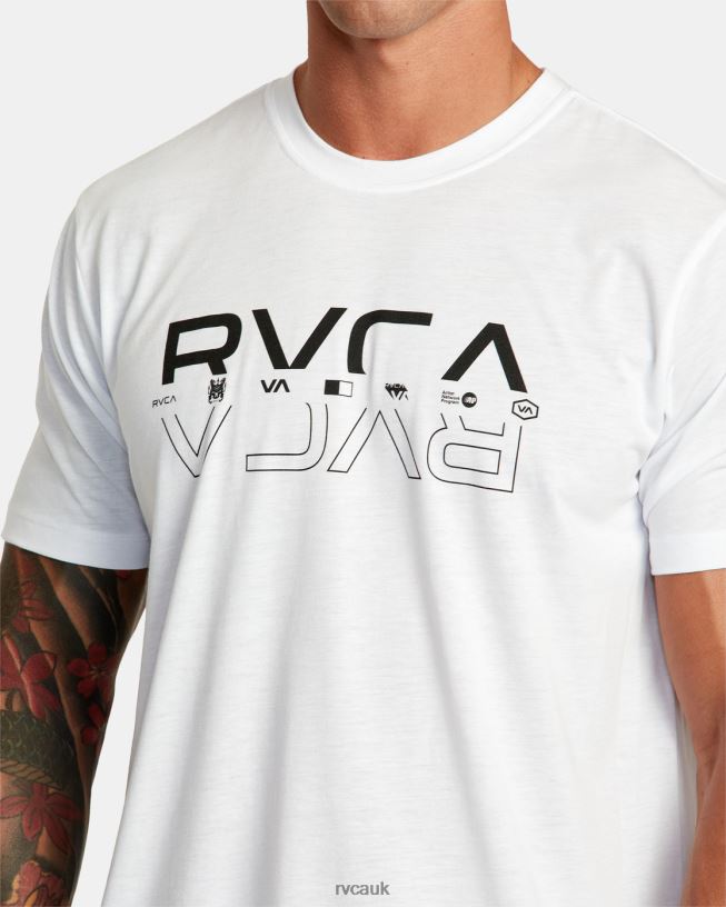 white Double Split Tee Men L888X284 RVCA Clothing