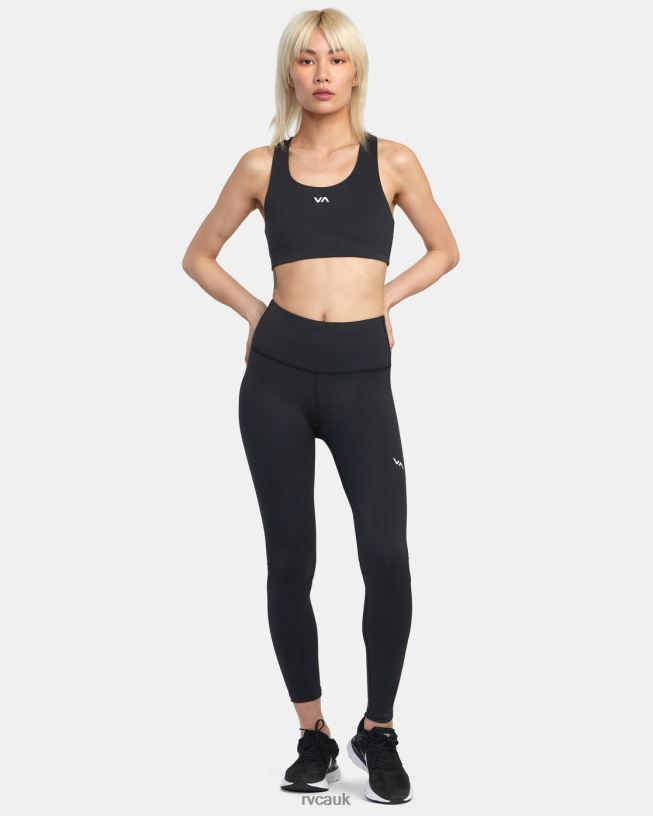 black VA Essential Mid Support Sports Bra Women L888X1280 RVCA Clothing