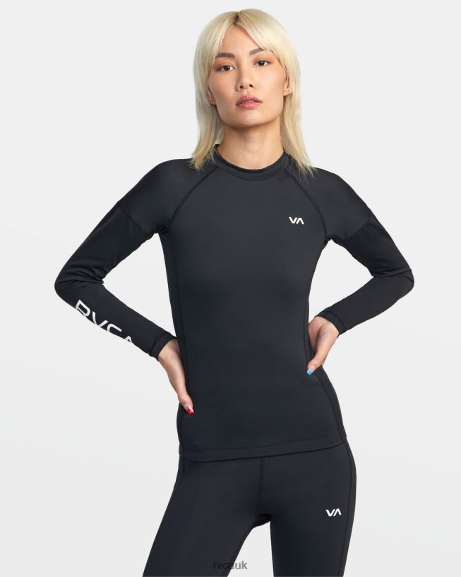 black VA Sport Long Sleeve Compression Top Women L888X1285 RVCA Clothing