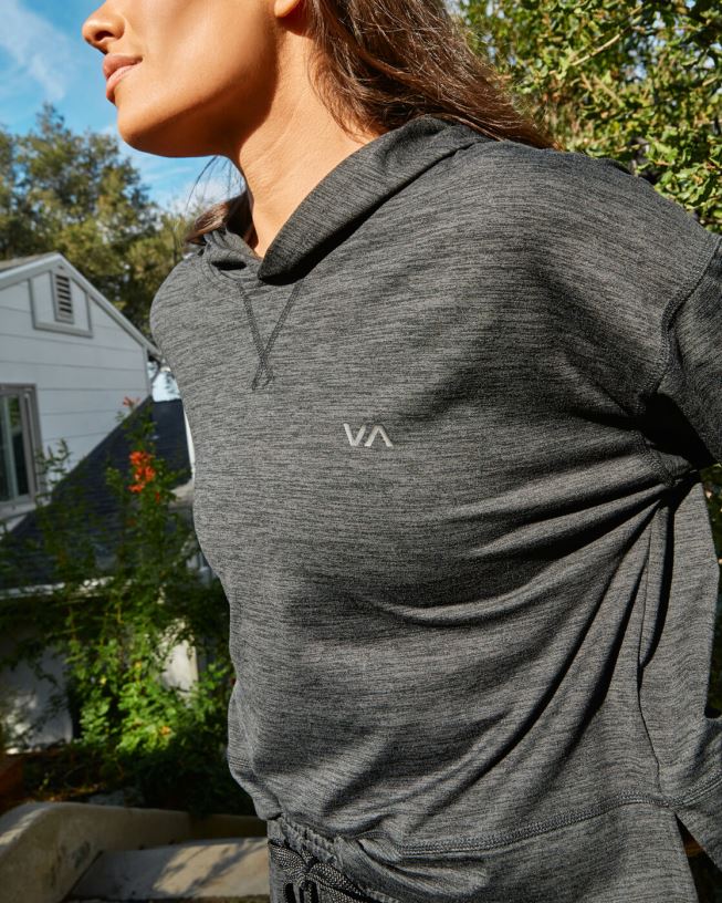 black heather C-Able Cropped Workout Hoodie Women L888X1551 RVCA Clothing