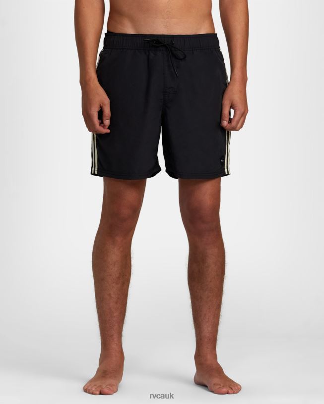 black Breakout Elastic Waist Boardshorts 16 Unisex L888X297 RVCA Bottoms