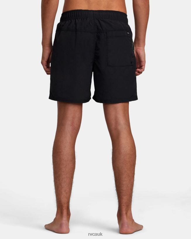 black Breakout Elastic Waist Boardshorts 16 Unisex L888X297 RVCA Bottoms