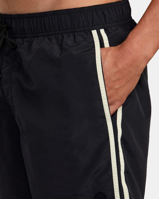 black Breakout Elastic Waist Boardshorts 16 Unisex L888X297 RVCA Bottoms