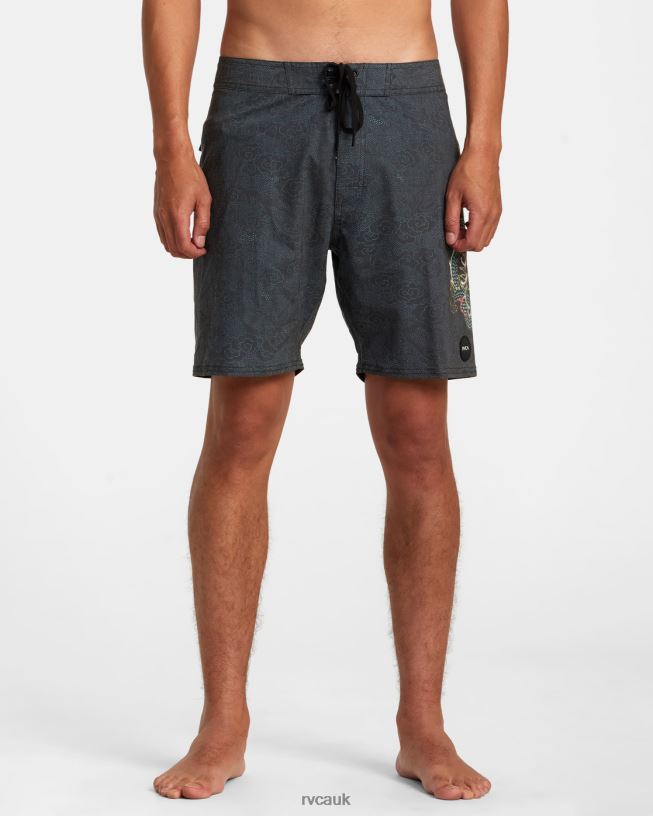 black Neon Dragon Elastic Boardshorts 18 Unisex L888X76 RVCA Bottoms