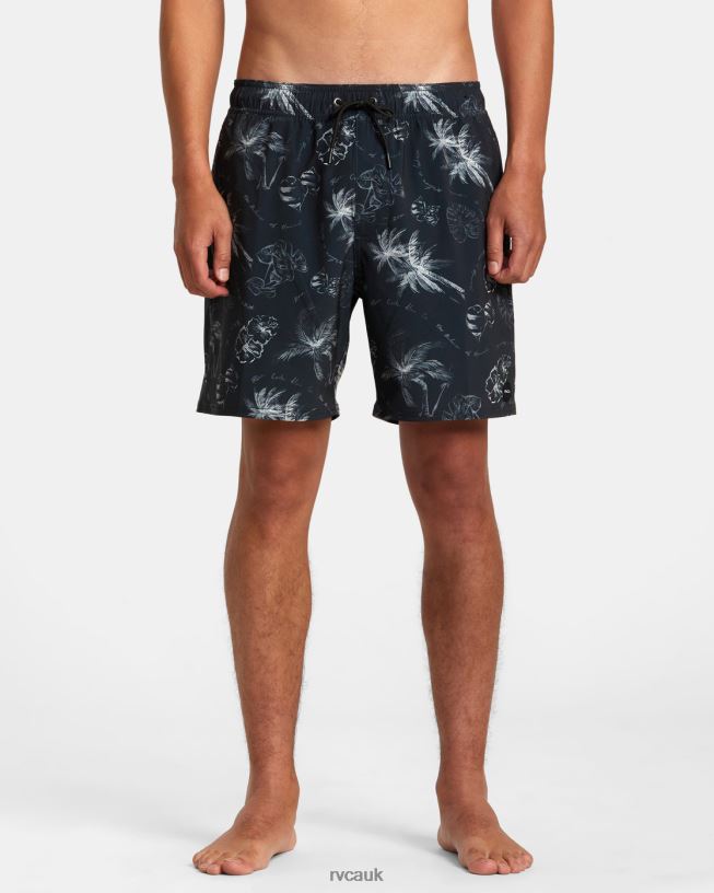 black VA Pigment Elastic Waist Boardshorts 17 Unisex L888X24 RVCA Bottoms
