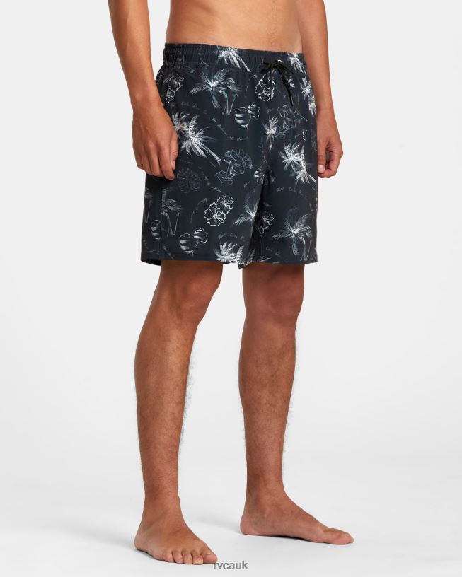 black VA Pigment Elastic Waist Boardshorts 17 Unisex L888X24 RVCA Bottoms