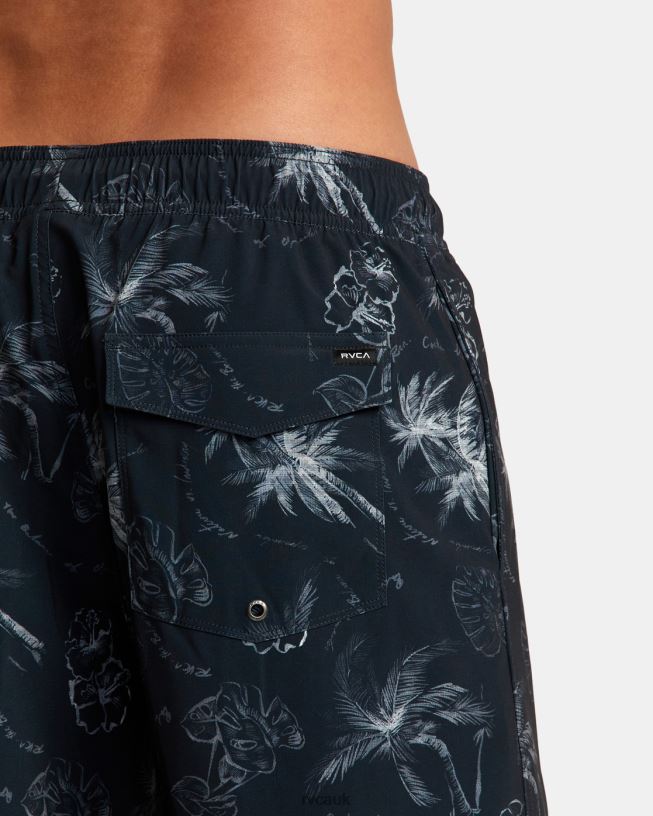 black VA Pigment Elastic Waist Boardshorts 17 Unisex L888X24 RVCA Bottoms