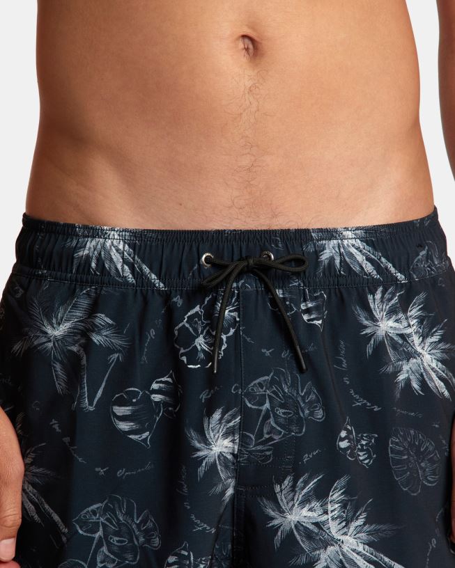 black VA Pigment Elastic Waist Boardshorts 17 Unisex L888X24 RVCA Bottoms