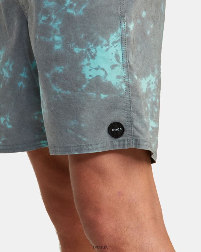 black green tie dye Manic Elastic Waist Boardshorts 17 Unisex L888X638 RVCA Bottoms