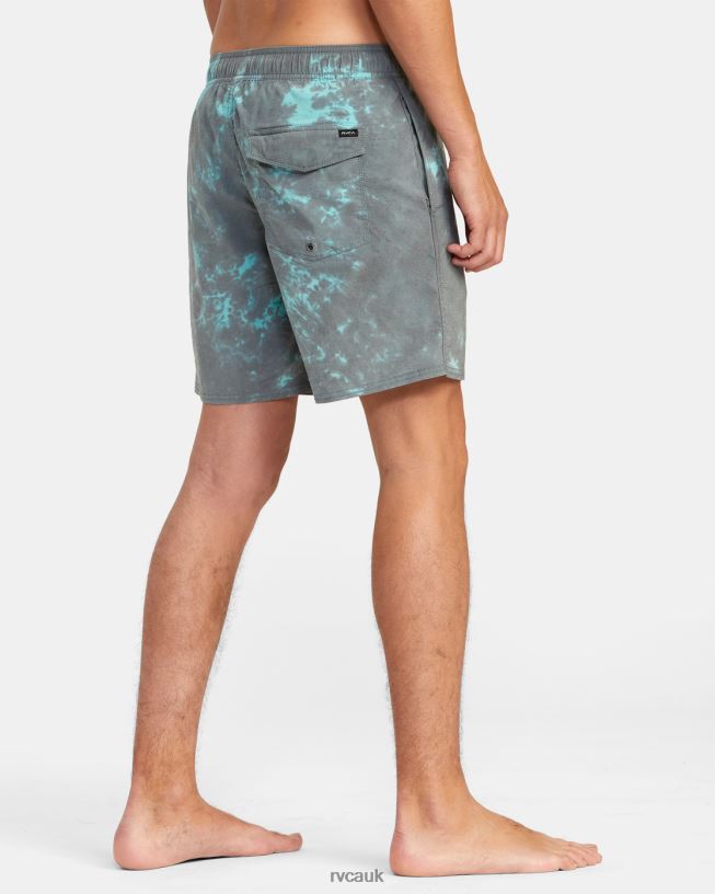 black green tie dye Manic Elastic Waist Boardshorts 17 Unisex L888X638 RVCA Bottoms