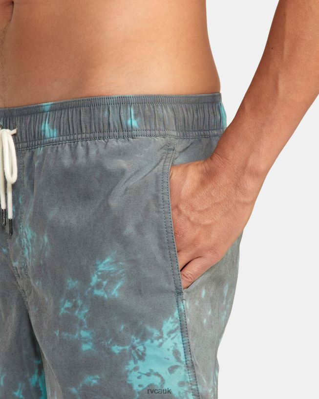 black green tie dye Manic Elastic Waist Boardshorts 17 Unisex L888X638 RVCA Bottoms