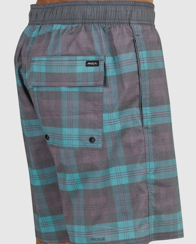 teal Opposites Print Elastic Waist Boardshorts Unisex L888X1052 RVCA Bottoms