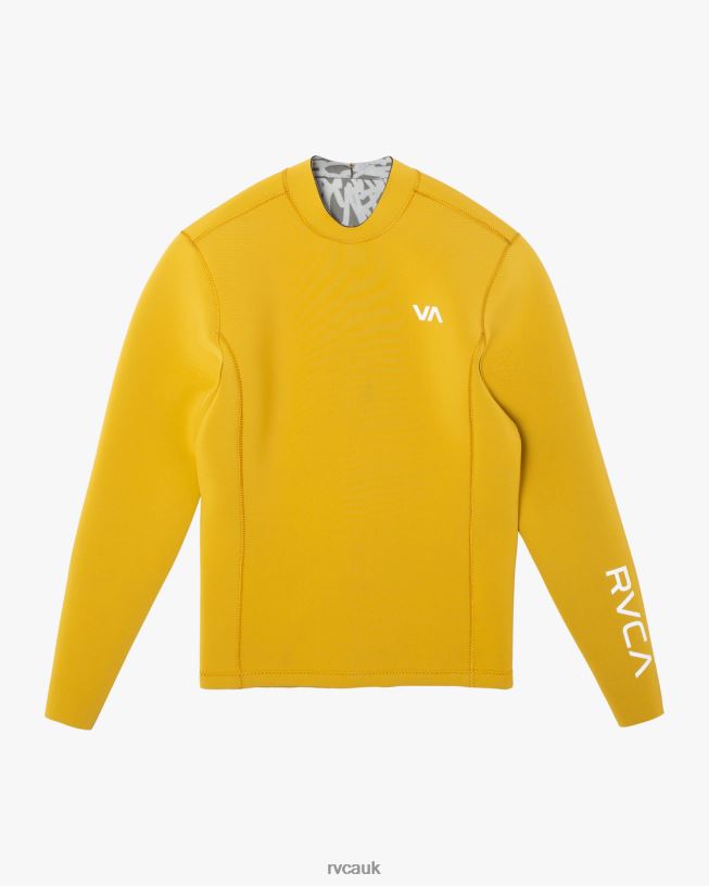 gold 2mm Balance Back Zip Wetsuit Jacket Unisex L888X596 RVCA Clothing