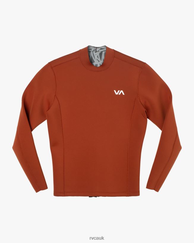 rustic red 2mm Balance Back Zip Wetsuit Jacket Unisex L888X614 RVCA Clothing