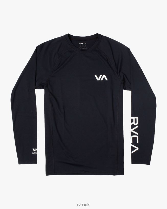 black Long Sleeve Rashguard Unisex L888X627 RVCA Clothing