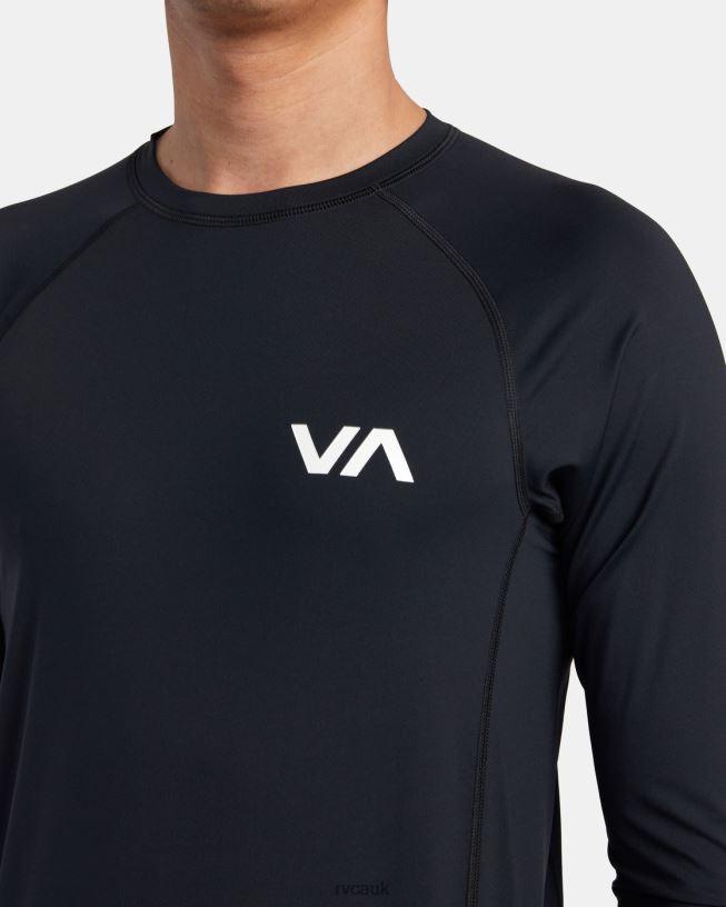 black Long Sleeve Rashguard Unisex L888X627 RVCA Clothing