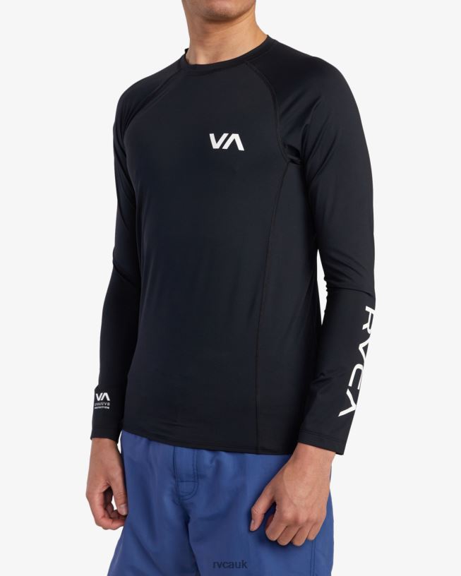 black Long Sleeve Rashguard Unisex L888X627 RVCA Clothing