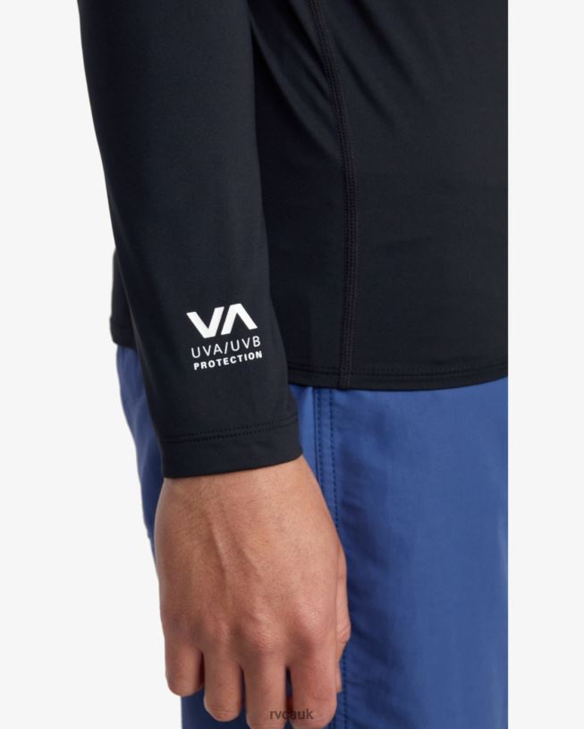 black Long Sleeve Rashguard Unisex L888X627 RVCA Clothing