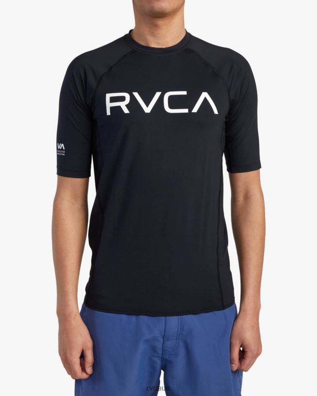 black Short Sleeve Rashguard Unisex L888X603 RVCA Clothing