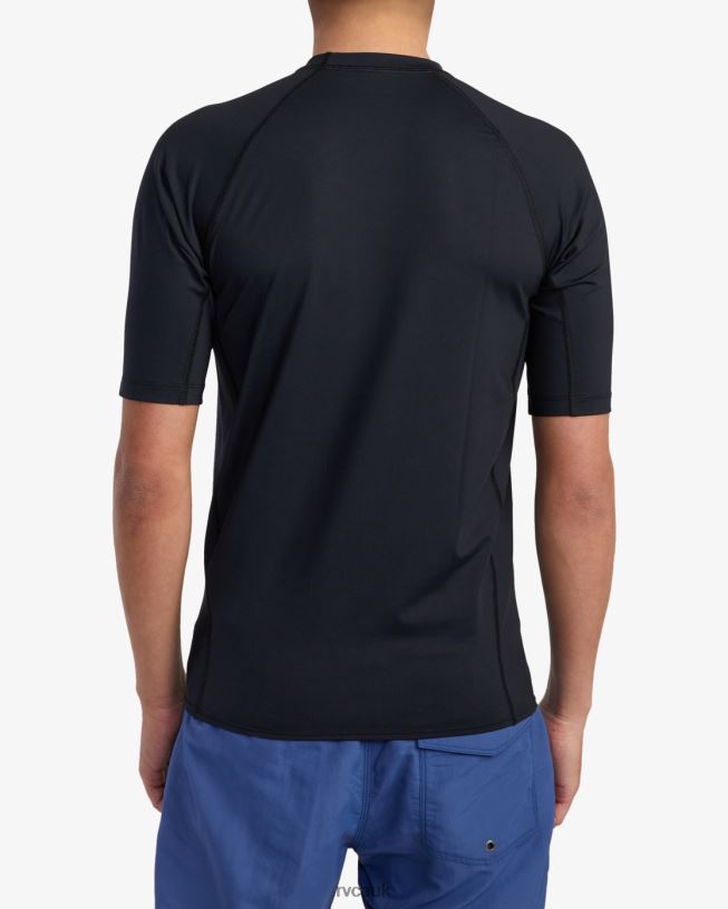 black Short Sleeve Rashguard Unisex L888X603 RVCA Clothing
