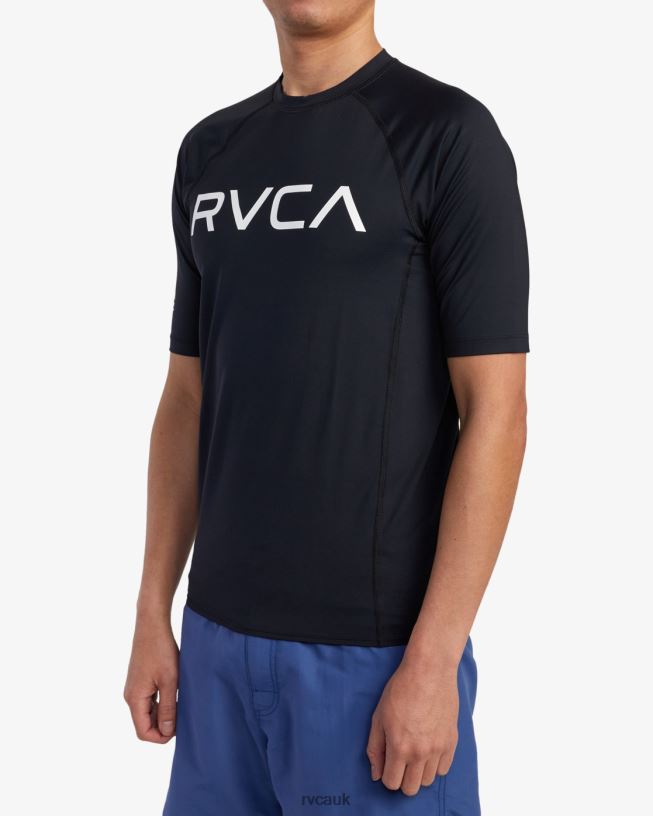 black Short Sleeve Rashguard Unisex L888X603 RVCA Clothing