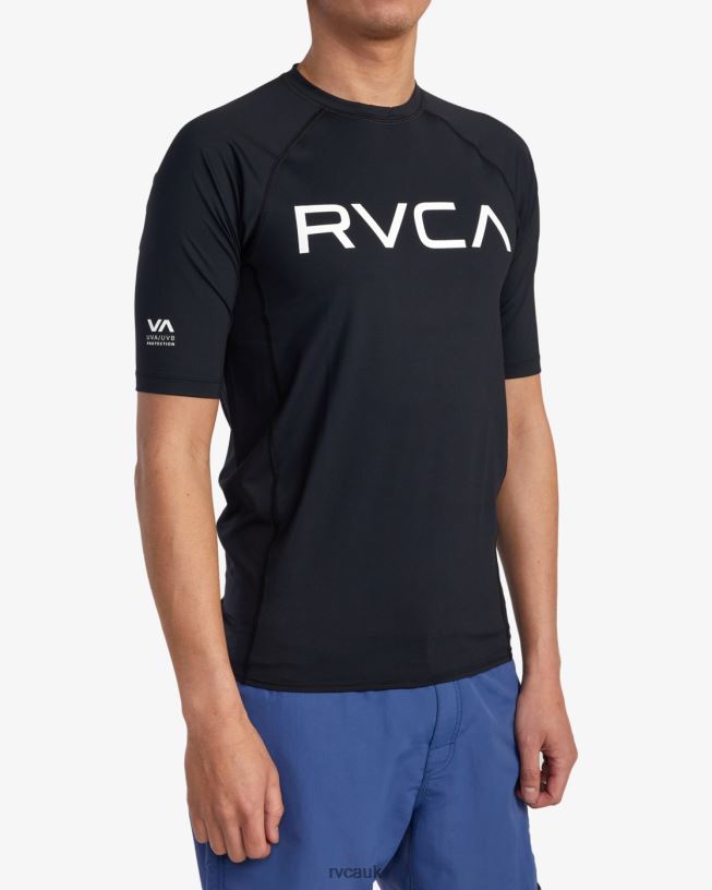 black Short Sleeve Rashguard Unisex L888X603 RVCA Clothing