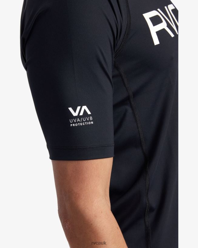 black Short Sleeve Rashguard Unisex L888X603 RVCA Clothing