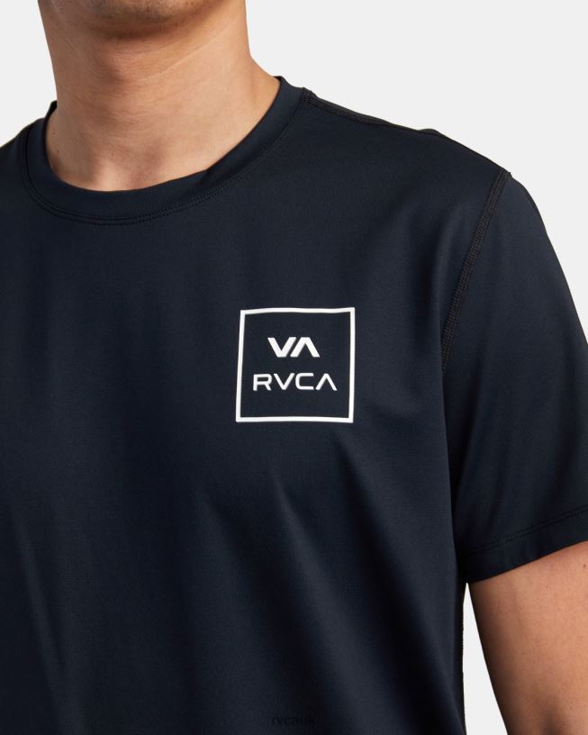 black Short Sleeve Rashguard Unisex L888X622 RVCA Clothing