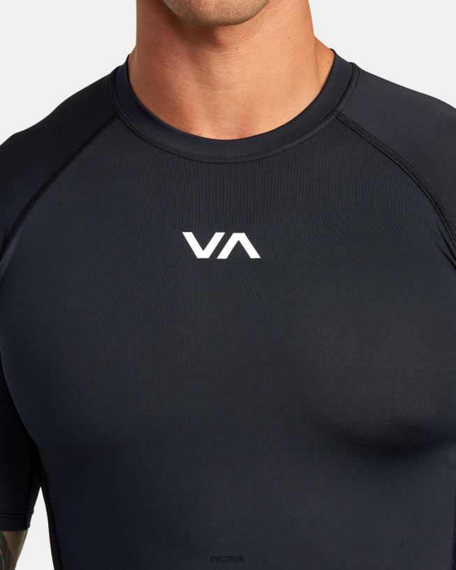 black VA Sport Short Sleeve Rashguard Unisex L888X909 RVCA Clothing