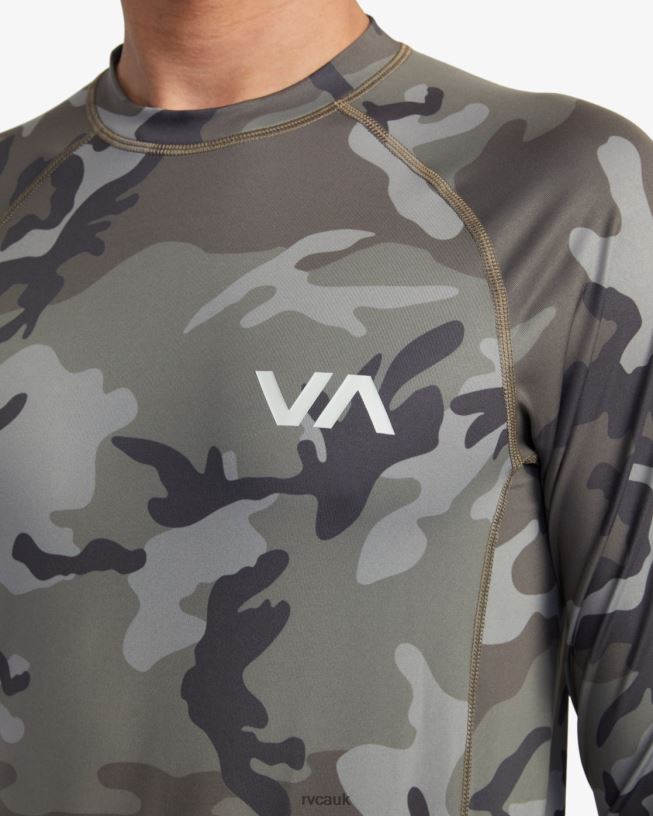 camo Long Sleeve Rashguard Unisex L888X625 RVCA Clothing