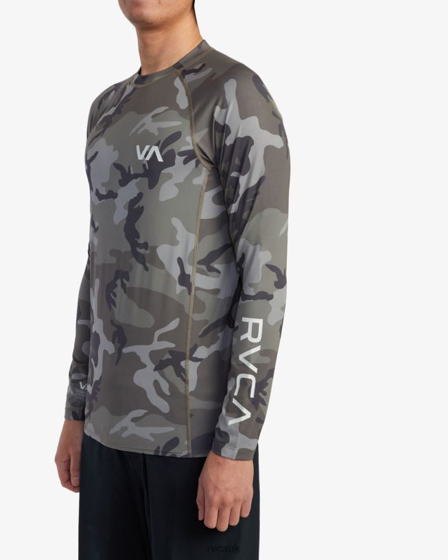 camo Long Sleeve Rashguard Unisex L888X625 RVCA Clothing