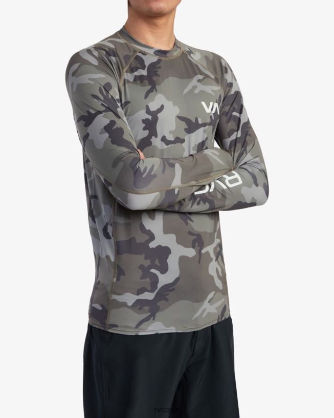 camo Long Sleeve Rashguard Unisex L888X625 RVCA Clothing